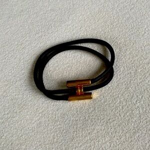 Hermes leather H bracelet